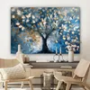 MuchoWow® - Leinwandbilder - Baum - Blau - Gold - Abstrakt, Produktbild-Vorschau 7