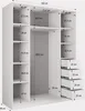 A diagram showing the dimensions of a wardrobe. Produktbild-Vorschau