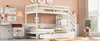 A bunk bed with a pull-out bed and drawers, a desk and chair, and a rocking sheep toy in a child's room. Podgląd zdjęcia produktu