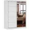 Schwebetürenschrank Kleiderschrank Schrank 150 cm Weiß/Weiß Produktbild-Vorschau 4