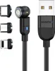 Product shot of a black magnetic charging cable with multiple magnetic tips. Náhled obrázku produktu
