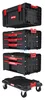 A stack of black and red toolboxes and a rolling cart. Náhled obrázku produktu