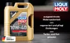 A product shot of a Liqui Moly oil container with marketing text on the right side. Produktbild-Vorschau