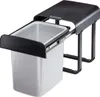 A pull-out trash can with a lid, mounted on drawer slides. Produktbild-Vorschau