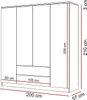 Kleiderschrank AURORA 4D2SZ KASCHMIR mit Schubladen Produktbild-Vorschau 7