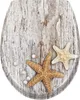 A toilet seat with a wood-like pattern, decorated with two starfish and several pearls. Produktbild-Vorschau