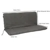 A diagram showing the dimensions of a gray bench cushion. Produktbild-Vorschau
