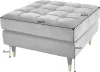 Design Hocker COZY VELVET 80cm grau Samt goldene Füße Produktbild-Vorschau 11