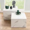 Couchtisch Set Würfel (2 Stück, 58x58x40 cm) - weiße Marmor Produktbild-Vorschau 3