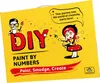 The image shows the packaging for a DIY paint-by-numbers kit. It features cartoon characters, the product name, and a slogan. Produktbild-Vorschau