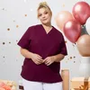 Medizinischer Schlupf-Kasack, Uni, kurzarm, V-Ausschnitt, Produktbild-Vorschau 2