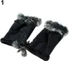 Damen Winter Faux Kaninchen Pelz Kunstleder Fingerlose Produktbild-Vorschau 1