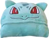 A plush blanket with a hood designed to look like the Pokémon character Bulbasaur. Náhľad obrázku produktu