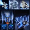 Collage of images showing a wearable fan, its internal components, and its use. Produktbild-Vorschau