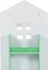A white house-shaped shelf with a green shelf. Náhled obrázku produktu