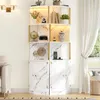 Armoire d'angle haute Merax avec éclairage LED et prises, Voir les images du produit 5