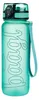 A teal-colored water bottle with a light blue strap and a white background. Produktbild-Vorschau