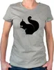 Huuraa Damen T-Shirt Eichhörnchen Silhouette M Sport Grey Produktbild-Vorschau 1