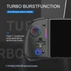 A close-up marketing image of a black wireless game controller, highlighting its turbo burst function. Produktbild-Vorschau