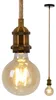 Lampe à suspendre, corde de chanvre, laiton, 1 flamme, H 96 Voir les images du produit 1