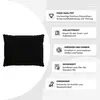 A black pillow is shown next to a series of feature callouts with icons and text. Produktbild-Vorschau