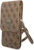 A brown Guess handbag with a repeating logo pattern and a triangular Guess logo on the front. Podgląd zdjęcia produktu