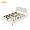 A diagram of a white bed frame with dimensions indicated by orange lines and numbers. Náhled obrázku produktu