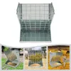 A collage of images showing a metal feeder for livestock, with different views and contents. Podgląd zdjęcia produktu
