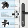 Aluminium Deurgreep - 92 mm PZ, 243 mm achterplaat, zwart Productafbeelding-voorbeeld 3