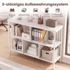 COSTWAY 2-in-1 boekenkast en console, 3 niveaus, vrijstaand Productafbeelding-voorbeeld 4
