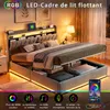 INONEFT Polsterbett Boxspringbett 140x200 cm mit LED und Produktbild-Vorschau 4