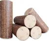 Several cylindrical wood briquettes are stacked and arranged against a white background. Produktbild-Vorschau