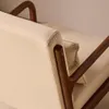 Poltrona scandinava in tessuto beige e legno di hevea , Anteprima dell’immagine prodotto 6