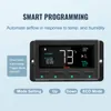 A close-up of a digital control panel for an air ventilation system, with marketing text and feature callouts. Podgląd zdjęcia produktu