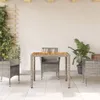 Gartentisch mit Akazienholz-Platte Grau 90x90x75 cm Poly Produktbild-Vorschau 3