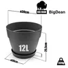 BigDean 3 Stück Blumentopf mit Untersetzer rund ø30 cm in Produktbild-Vorschau 3