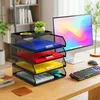Portadocumenti Relaxdays, metallo, formato A4, 4 scomparti, Anteprima dell’immagine prodotto 6