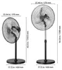 SucceBuy 570mm Standventilator mit 3 Geschwindigkeiten, Produktbild-Vorschau 7