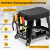 Stołek warsztatowy COSTWAY, krzesło warsztatowe z półką na Podgląd zdjęcia produktu 7
