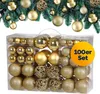 DEUBA® Weihnachtskugeln 100tlg Ø 3-6cm Kunststoff matt Produktbild-Vorschau 1