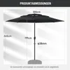 Parasol ogrodowy COSTWAY 300 cm, odporny na wiatr, Podgląd zdjęcia produktu 3