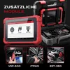 A diagnostic tablet and its accessories are displayed, with text indicating additional modules. Produktbild-Vorschau