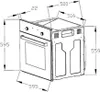 Technical drawing with dimensions of a built-in oven. Produktbild-Vorschau