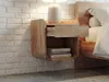 CONSOLE DE NUIT MURALE WOHNLING, 35x33 cm, en bois d'acacia Voir les images du produit 4