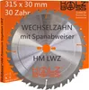Holzboss ® HM-Sägeblatt 315 x 30 mm LWZ 30 x Zahn mit Produktbild-Vorschau 1