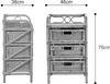 KRINES HOME Rattanowa komoda z szufladami Półka łazienkowa Podgląd zdjęcia produktu 6