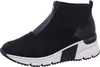 A studio shot of a black high-top sneaker with a zipper. Produktbild-Vorschau