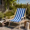 Holz Gartenliege mit Armlehnen – Klappbarer Garten- & Produktbild-Vorschau 3