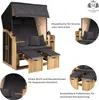 Strandkorb Ostsee 2-Sitzer 120cm breit in beige anthrazit Produktbild-Vorschau 6