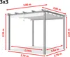 PRIMEYARD Pergola 3x3 m gazebo da giardino con tetto Anteprima dell’immagine prodotto 3